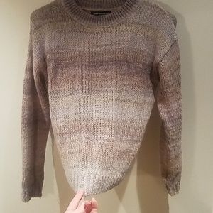 Something navy purple puff space sweater